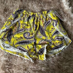 Yellow Paisley Women's Shorts